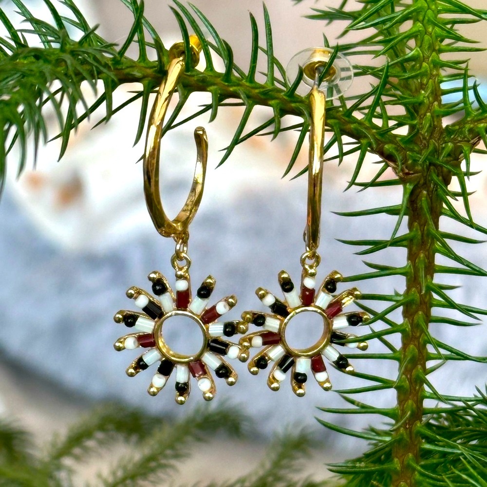 Sonoma Gold Brown Black Hoop Earrings